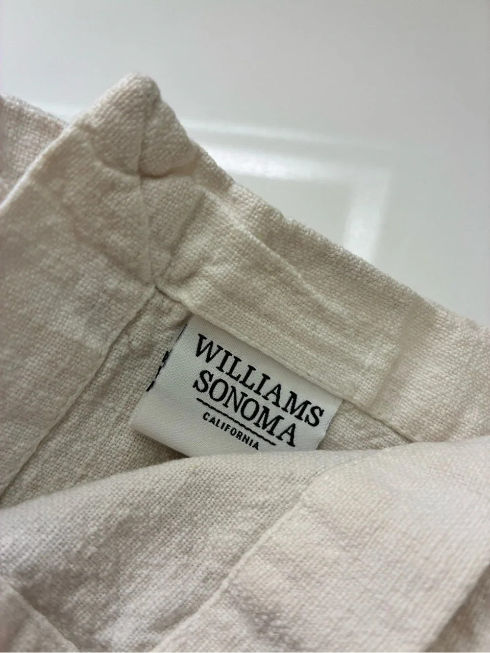 6-Williams Sonoma Cream Linen Cloth Napkins